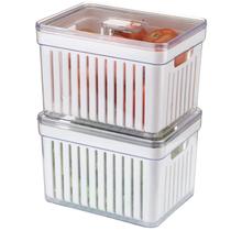 Jogo 2 Organizador de Geladeira 3,8L Acrílico Tampa Conserva Alimentos Jogo 2 Organizador de Geladeira 3,8L Acrílico Tampa Conserva Alimentos