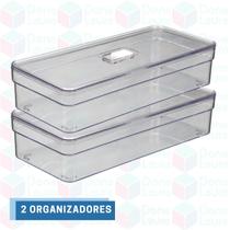 Jogo 2 Organizadores Acrilico Cozinha Tela Porta Ovos Grande