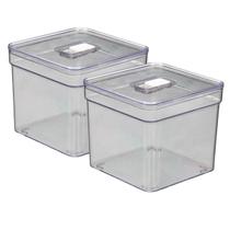 Jogo 2 Organizadores Quadrada Transparente Multiuso Com Tampa Jogo 2 Organizadores Quadrada Transparente Multiuso Com Tampa