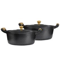 Jogo 2 Panela Alumínio 20 cm Batido Craqueada Caçarola