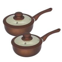 Jogo 2 Panela De Indução Cerâmica Silicone Com Tampa 16cm