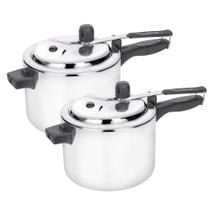 Jogo 2 Panela de Pressao 4,5 Litros e 7 Litros Polida - Kit 2 Peças