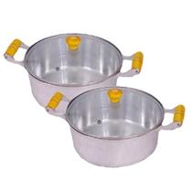 Jogo 2 Panelas Caçarolas Aluminio Batido Fundido 20 e 24 Jogo 2 Panelas Caçarolas Aluminio Batido Fundido 20 e 24