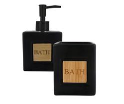 Jogo 2 Peças para Banheiro Bath Black Mimo Style BH22255 Jogo 2 Peças para Banheiro Bath Black Mimo Style BH22255