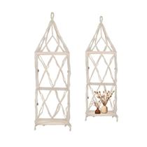 Jogo 2 Peças Prateleiras Suspensas Para Vasos de Plantas Decoração Clean de Jardim ou Banheiro