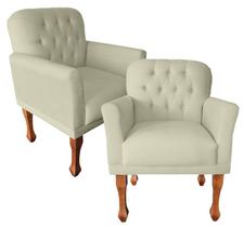 Jogo 2 Poltronas Cadeira Stephany Para Recepção - Suede - Sv Decor