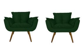 Jogo 2 Poltronas Decorativa Estofada Para Consultório Opala Suede Verde - LM DECOR Jogo 2 Poltronas Decorativa Estofada Para Consultório Opala Suede Verde - LM DECOR