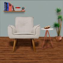 Jogo 2 Poltronas Decorativas Para Sala Comercial Emília Plus Suede Bege - LM DECOR