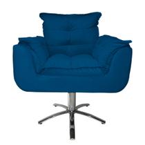 Jogo 2 Poltronas Estofada Consultório Base Giratória de Metal Opala Suede Azul Royal - LM DECOR Jogo 2 Poltronas Estofada Consultório Base Giratória de Metal Opala Suede Azul Royal - LM DECOR