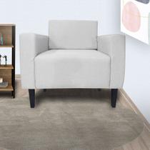 Jogo 2 Poltronas Estofadas Para Escritório Leticia Slim Suede Branco - LM DECOR