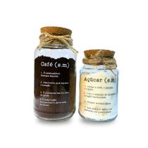 Jogo 2 Pote Hermético Açúcar e Café 500ML e 750ML Jogo 2 Pote Hermético Açúcar e Café 500ML e 750ML