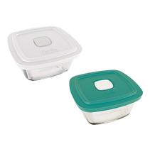 Jogo 2 Potes Marmita Facilita Vap 500ml C/ Tampa Vidro Nadir