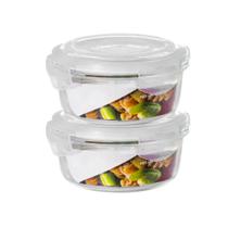 Jogo 2 Potes Vidro Hermético 4 Travas Redondo 950ml Marmita