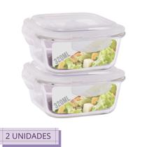 Jogo 2 Potes Vidro Hermetico Pequeno Marmita Fit 320 ml