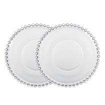 Jogo 2 Prato De Sobremesa Cristal Pearl Clear Transparente Bolinha Wolff 19cm Jogo 2 Prato De Sobremesa Cristal Pearl Clear Transparente Bolinha Wolff 19cm
