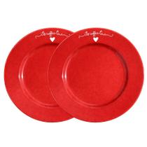 Jogo 2 Prato de Sobremesa de Porcelana Vermelho Coração Lamour 19,5cm Haüskraft Jogo 2 Prato de Sobremesa de Porcelana Vermelho Coração Lamour 19,5cm Haüskraft