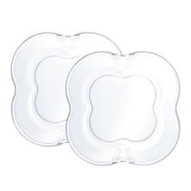 Jogo 2 Prato de Sobremesa de Vidro Butterfly Borboleta Transparente Wolff 17cm