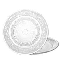 Jogo 2 Prato de Sobremesa de Vidro Transparente Revelo Fino Pratinho 18cm Mesa Posta Haüskraft