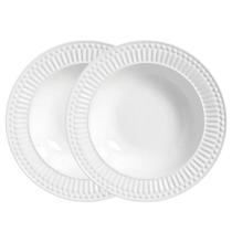 Jogo 2 Prato Fundo Roma 22cm Cerâmica Liso para Caldos e Sopas Branco Porto Brasil Jogo 2 Prato Fundo Roma 22cm Cerâmica Liso para Caldos e Sopas Branco Porto Brasil