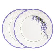 Jogo 2 Prato Raso de Cerâmica Branco 29,5cm Lolly Plus Lavanda Alleanza Mesa Posta Jogo 2 Prato Raso de Cerâmica Branco 29,5cm Lolly Plus Lavanda Alleanza Mesa Posta