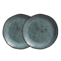 Jogo 2 Prato Raso De Cerâmica Orgânico Azul Petroleum Porto Brasil Stoneware 26,5cm Jogo 2 Prato Raso De Cerâmica Orgânico Azul Petroleum Porto Brasil Stoneware 26,5cm