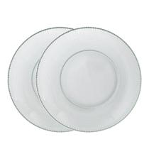 Jogo 2 Prato Raso De Vidro Gema Plus Transparente 25cm Class Home