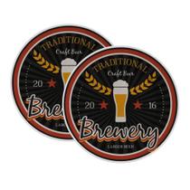 Jogo 2 Pratos de Sobremesa Cerâmica Beer Cerveja Alleanza 2ª Linha