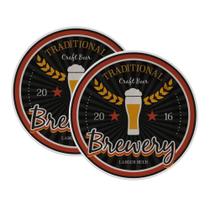 Jogo 2 Pratos de Sobremesa Cerâmica Beer Cerveja Alleanza 2ª Linha