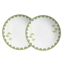 Jogo 2 Pratos Fundo Cerâmica Alleanza Cor Verde Coup Nature By Aurora 25cm