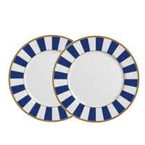 Jogo 2 Pratos Raso de Cerâmica Azul Branco Listras Stripe Azul Alleanza 29cm Jogo 2 Pratos Raso de Cerâmica Azul Branco Listras Stripe Azul Alleanza 29cm