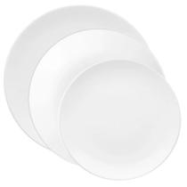 Jogo 2 Pratos Rasos 2 Pratos Fundos 2 Pratos Lanche Coup White Oxford Porcelana