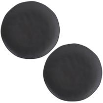 Jogo 2 Pratos Rasos Cerâmica 26,5cm Orgânico Preto Matte Por Jogo 2 Pratos Rasos Cerâmica 26,5cm Orgânico Preto Matte Por