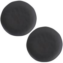 Jogo 2 Pratos Rasos Cerâmica 26,5cm Orgânico Preto Matte Por Jogo 2 Pratos Rasos Cerâmica 26,5cm Orgânico Preto Matte Por