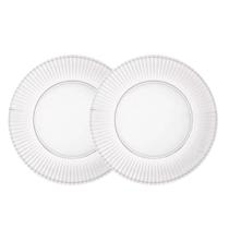 Jogo 2 Pratos Rasos de Cristal Transparente Renaissance Lyor 26,5cm Jogo 2 Pratos Rasos de Cristal Transparente Renaissance Lyor 26,5cm
