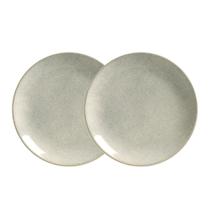 Jogo 2 Pratos Sobremesa Cor Cinza Coup Mali Cerâmica 20cm Alleanza