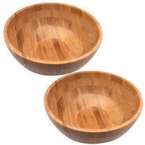 Jogo 2 Saladeiras de Bambu Natural 28cm Bowl Fundo Oikos Salada Frutas Sobremesa Jogo 2 Saladeiras de Bambu Natural 28cm Bowl Fundo Oikos Salada Frutas Sobremesa