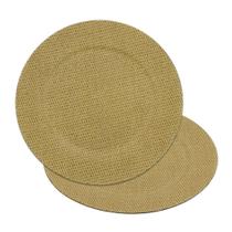 Jogo 2 Sousplat de Mesa de Plástico para Prato Mescla Bege Wolff 33cm