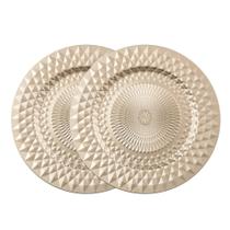 Jogo 2 Sousplat Redondo de Plástico para Mesa Dourado Wolff Roman 33cm Jogo 2 Sousplat Redondo de Plástico para Mesa Dourado Wolff Roman 33cm