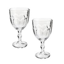 Jogo 2 Taça de Vidro Faces Cor Transparente para Água Lyor 300ml Jogo 2 Taça de Vidro Faces Cor Transparente para Água Lyor 300ml