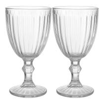 Jogo 2 Taça de Vidro para Água Melina Premium Transparente Sucos 320ml Haüskraft