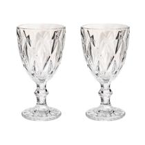 Jogo 2 Taça Diamante Bico De Jaca Vidro Transparente 300ml Jogo 2 Taça Diamante Bico De Jaca Vidro Transparente 300ml
