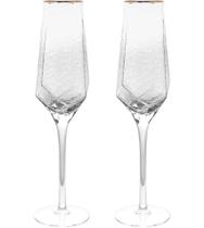 Jogo 2 Taças 300ml De Cristal Ecológico Com Borda Dourada Taj Jogo 2 Taças 300ml De Cristal Ecológico Com Borda Dourada Taj