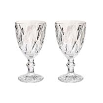 Jogo 2 Taças 340ml Transparente Bico de Jaca Diamante Vinho Jogo 2 Taças 340ml Transparente Bico de Jaca Diamante Vinho