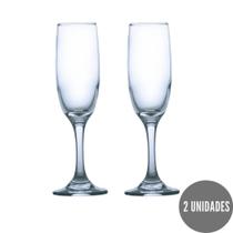 Jogo 2 Taças Champagne 177ml Vidro Espumante Transparente