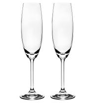 Jogo 2 Taças Champagne Espumante de Cristal 220ml - Conjunto Taças Titânio - Gastro - Luxo