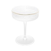 Jogo 2 Taças Coupe De Vidro Com Borda Dourada Chess 200Ml - WOLFF Jogo 2 Taças Coupe De Vidro Com Borda Dourada Chess 200Ml - WOLFF