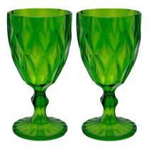 Jogo 2 Taças de Acrílico Verde Diamond Diamante Festa Piscina Plástico 330ml Lyor Jogo 2 Taças de Acrílico Verde Diamond Diamante Festa Piscina Plástico 330ml Lyor