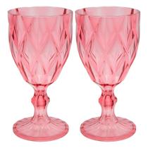 Jogo 2 Taças de Acrílico Vermelha Diamond Diamante Festa Piscina Plástico 330ml Lyor Jogo 2 Taças de Acrílico Vermelha Diamond Diamante Festa Piscina Plástico 330ml Lyor