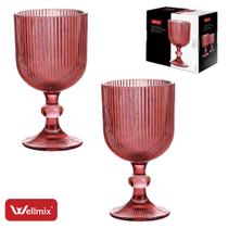 Jogo 2 Taças de Vidro Bliss Collection Marsala 255ml