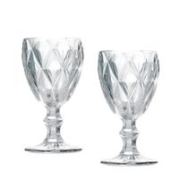 Jogo 2 Taças de Vidro Cor Transparente Diamante Clear p/ Água Vinho Class Home 240ml Jogo 2 Taças de Vidro Cor Transparente Diamante Clear p/ Água Vinho Class Home 240ml